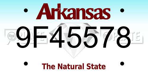 9F45578 Arkansas License Plate