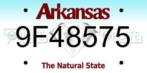9F48575 Arkansas License Plate