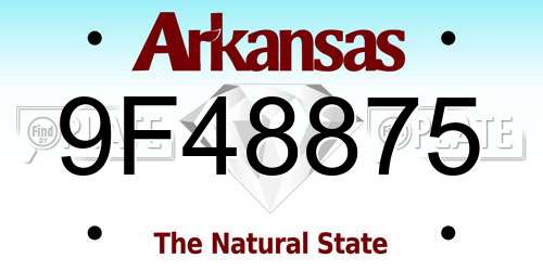9F48875 Arkansas License Plate