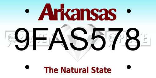 9FAS578 Arkansas License Plate