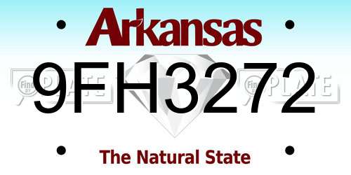 9FH3272 Arkansas License Plate