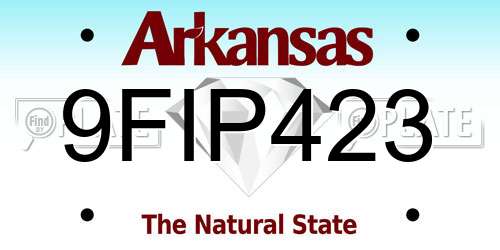 9FIP423 Arkansas License Plate