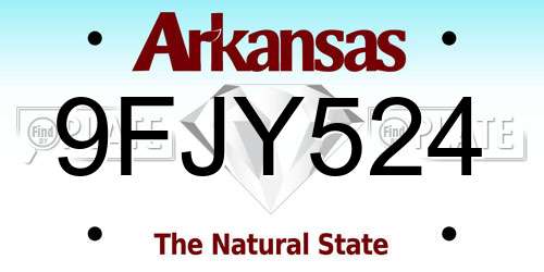 9FJY524 Arkansas License Plate