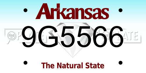 9G5566 Arkansas License Plate
