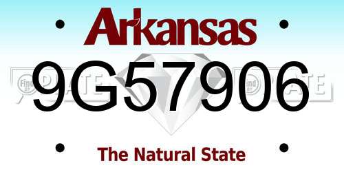 9G57906 Arkansas License Plate