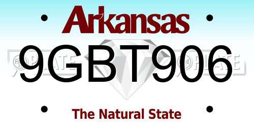 9GBT906 Arkansas License Plate