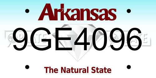9GE4096 Arkansas License Plate