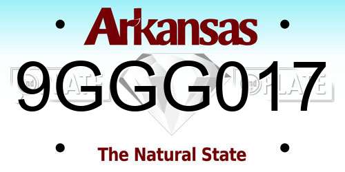 9GGG017 Arkansas License Plate