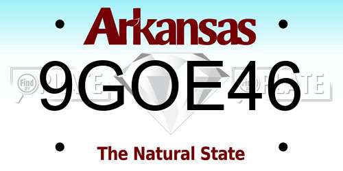 9GOE46 Arkansas License Plate
