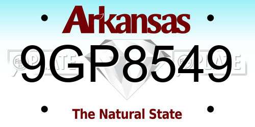 9GP8549 Arkansas License Plate