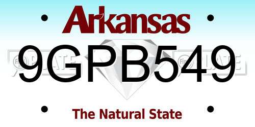 9GPB549 Arkansas License Plate