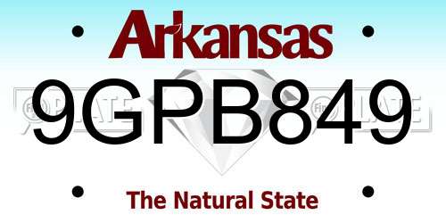 9GPB849 Arkansas License Plate