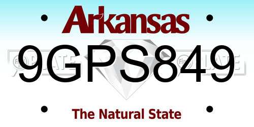 9GPS849 Arkansas License Plate