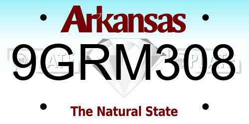 9GRM308 Arkansas License Plate