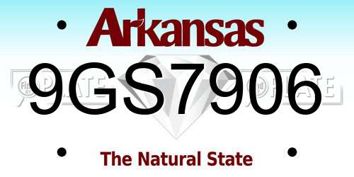 9GS7906 Arkansas License Plate