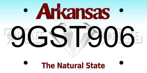 9GST906 Arkansas License Plate
