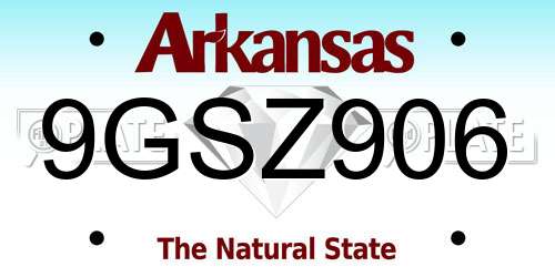 9GSZ906 Arkansas License Plate