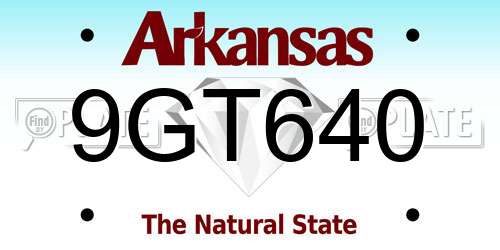 9GT640 Arkansas License Plate