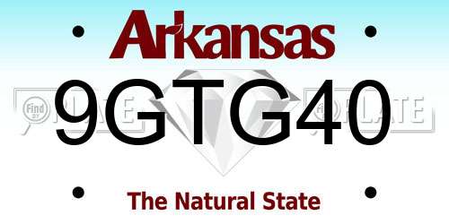 9GTG40 Arkansas License Plate