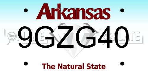 9GZG40 Arkansas License Plate