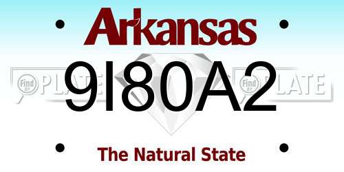 9I80A2 Arkansas License Plate