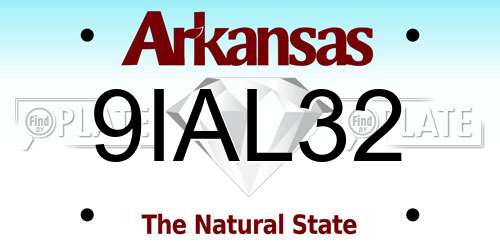 9IAL32 Arkansas License Plate