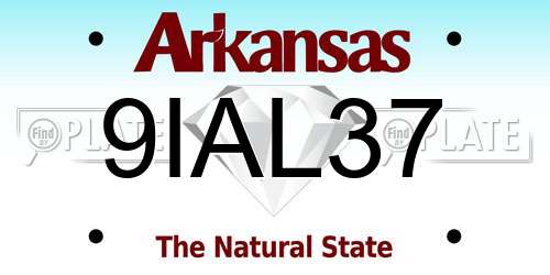 9IAL37 Arkansas License Plate