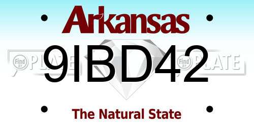9IBD42 Arkansas License Plate