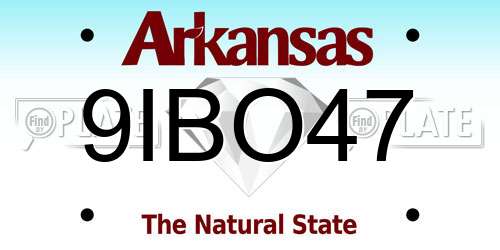 9IBO47 Arkansas License Plate