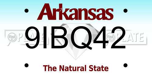 9IBQ42 Arkansas License Plate