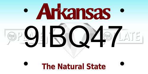9IBQ47 Arkansas License Plate
