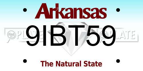 9IBT59 Arkansas License Plate