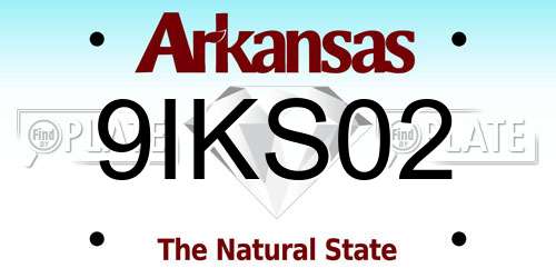 9IKS02 Arkansas License Plate