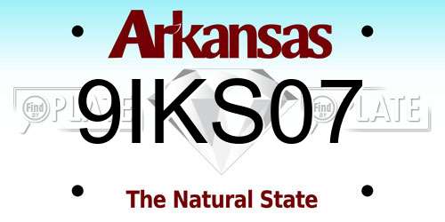 9IKS07 Arkansas License Plate