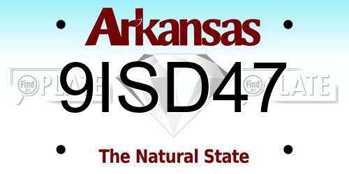 9ISD47 Arkansas License Plate
