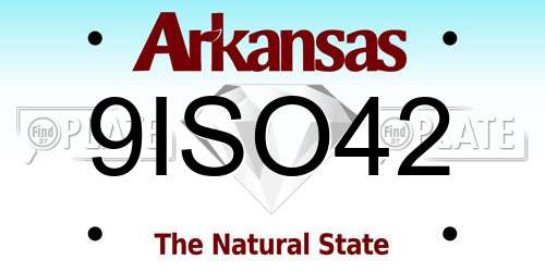 9ISO42 Arkansas License Plate