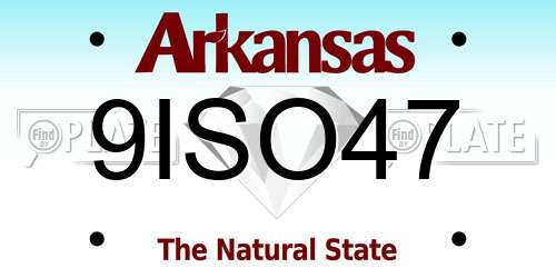 9ISO47 Arkansas License Plate