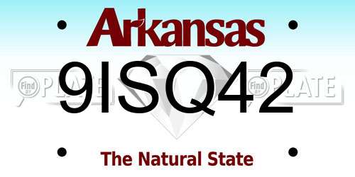 9ISQ42 Arkansas License Plate