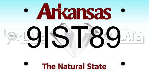 9IST89 Arkansas License Plate