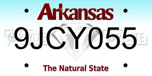 9JCY055 Arkansas License Plate