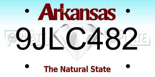 9JLC482 Arkansas License Plate