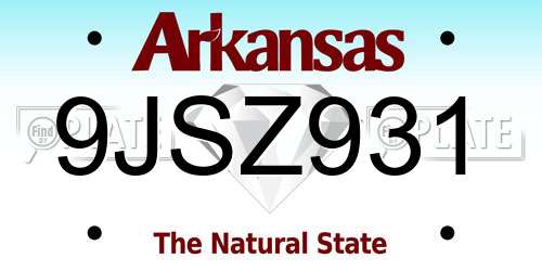 9JSZ931 Arkansas License Plate