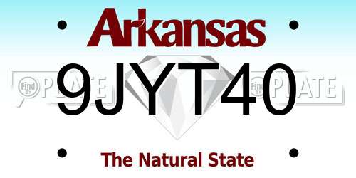 9JYT40 Arkansas License Plate