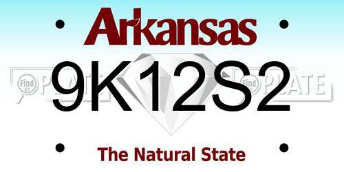 9K12S2 Arkansas License Plate