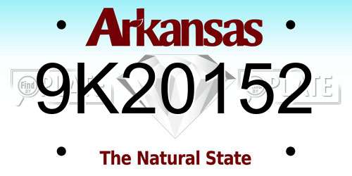 9K20152 Arkansas License Plate