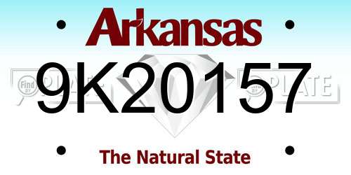 9K20157 Arkansas License Plate