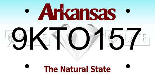 9KTO157 Arkansas License Plate