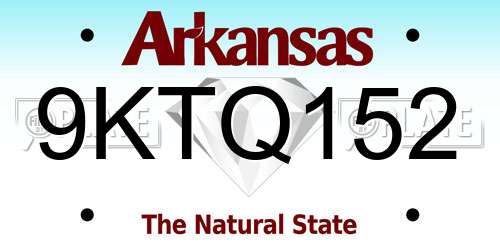 9KTQ152 Arkansas License Plate