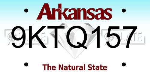 9KTQ157 Arkansas License Plate