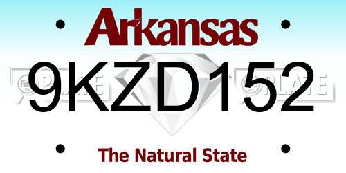 9KZD152 Arkansas License Plate